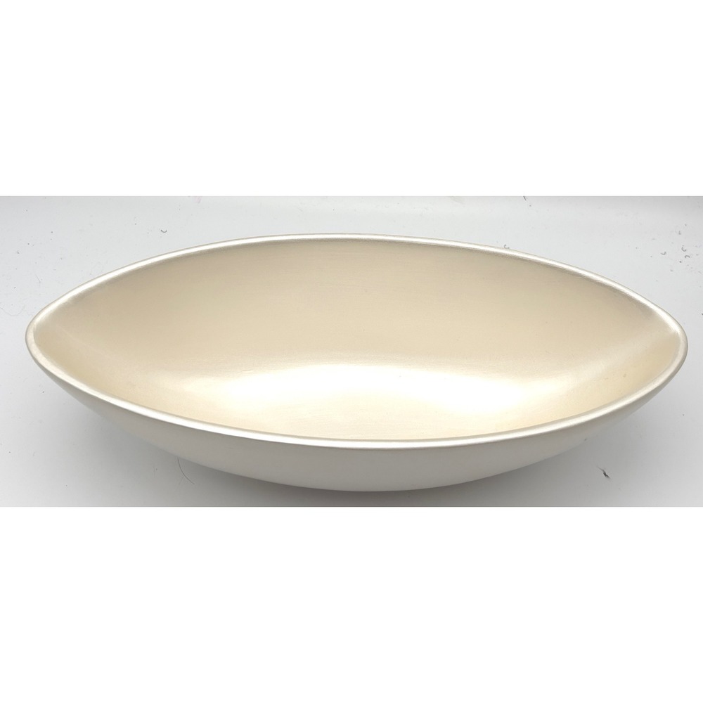 Champagne Gold Metallic Boat Shaped Decorative Centerpiece Bowl 12.5 Inch